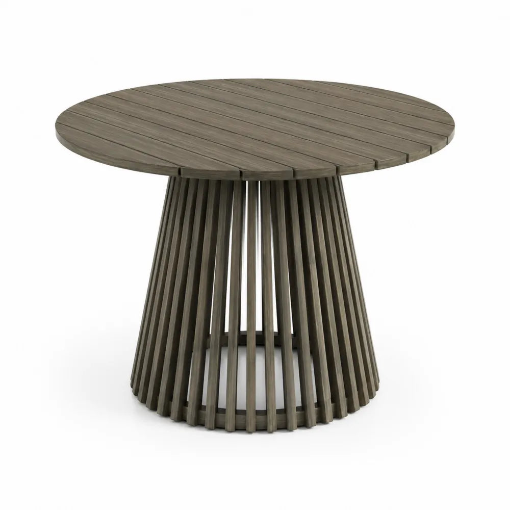Table à manger d'extérieur en bois de teck marron 120 cm