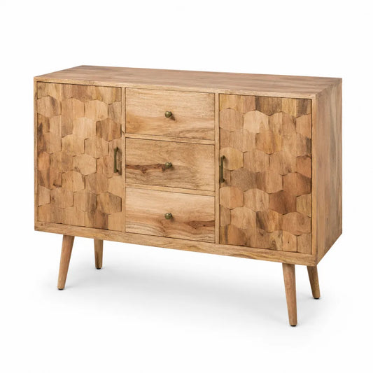 Buffet en bois de manguier sculpté 120 cm