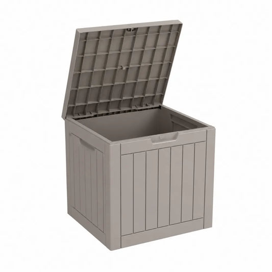 Coffre de rangement extérieur en plastique gris 45x45x50 cm