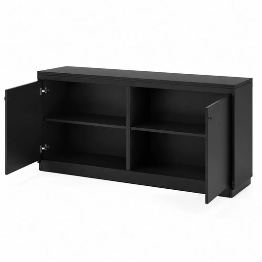 Buffet en bois noir avec portes battantes