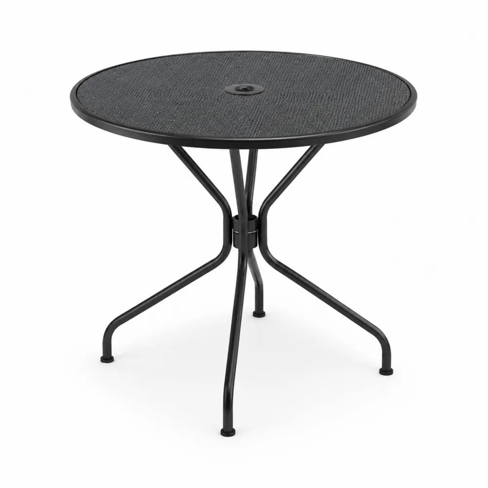 Table ronde en métal noir pour extérieur diamètre 70 cm