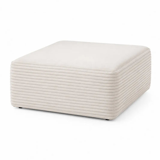 Repose-pieds en velours Beige 80x80x40 cm