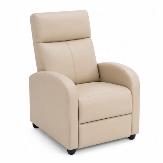 Fauteuil inclinable en cuir synthétique beige