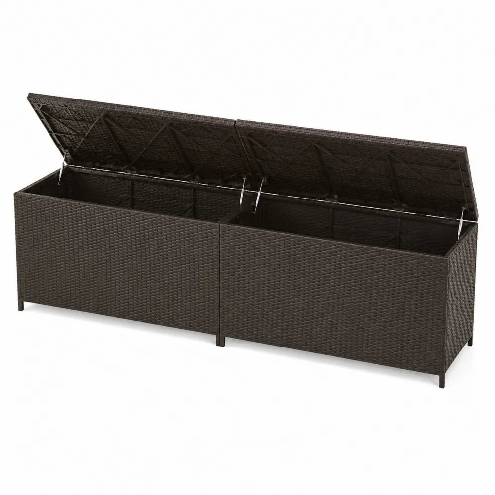 Coffre de Rangement en Rotin Marron 150x50x60 cm