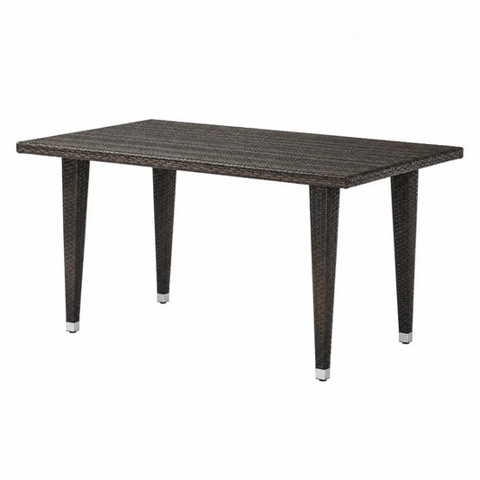 Table d'extérieur en rotin marron 150x90x75 cm