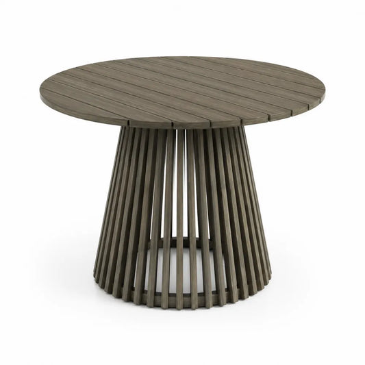 Table à manger d'extérieur en bois de teck marron 120 cm
